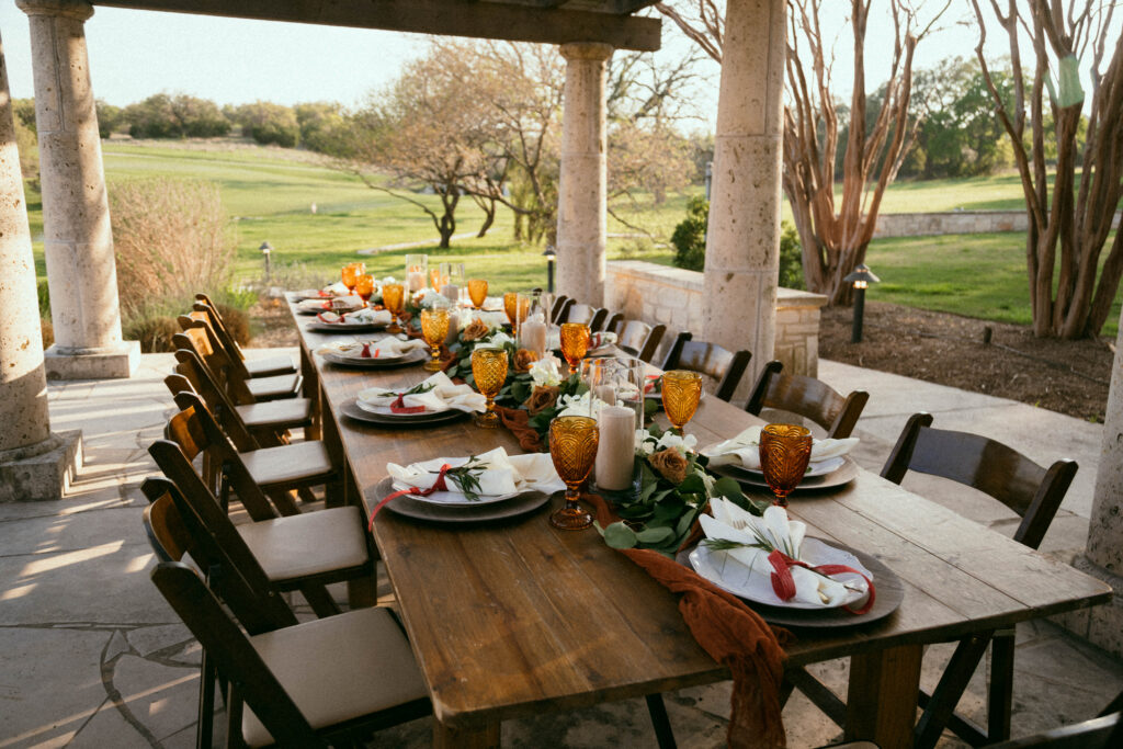 Table setting outdoors